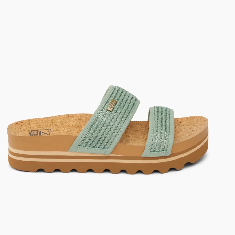 Reef Women's Teal Green Slide Sandals - Picture 9 of 10